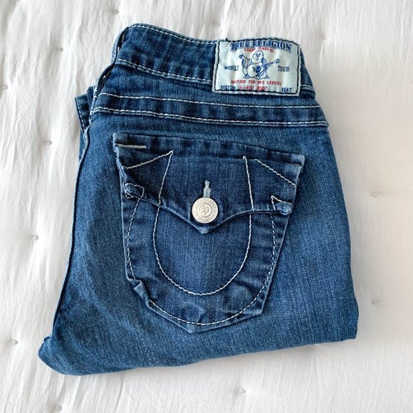 True religion low-rise boot medium wash jeans 27 - Picture 8 of 8